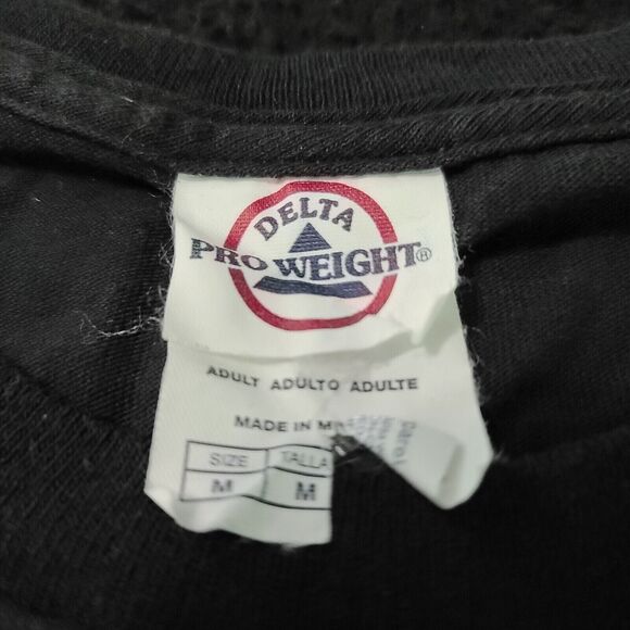 Delta Pro Weight Mens T-Shirt Black Size Medium Cotton Pullover Short Sleeve - Picture 6 of 12